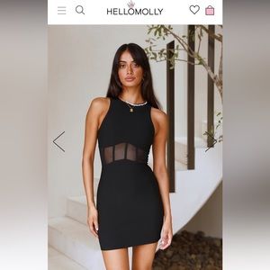 Hello Molly Black Mesh Corset Mini Dress